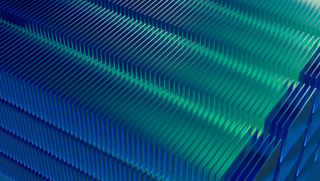 A styalized series of squares representing data layers
