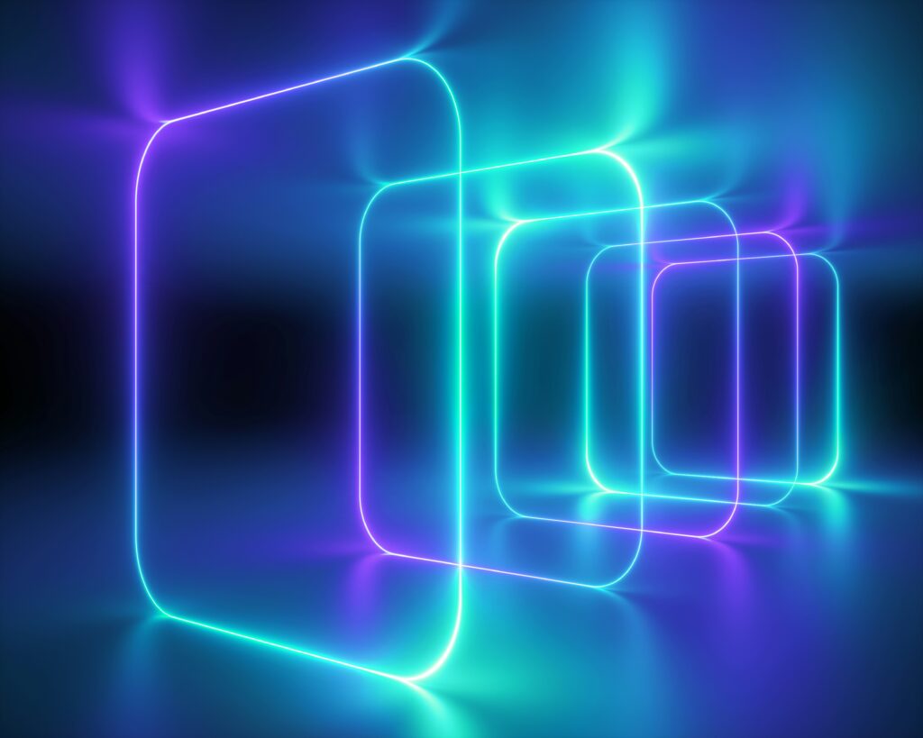 a scifi style image representing a blockchain